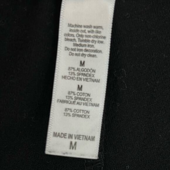 Mango & Mint Black Leggings Womens Size M Cotton Blend Flare Leg Stretch Yoga - Picture 5 of 9